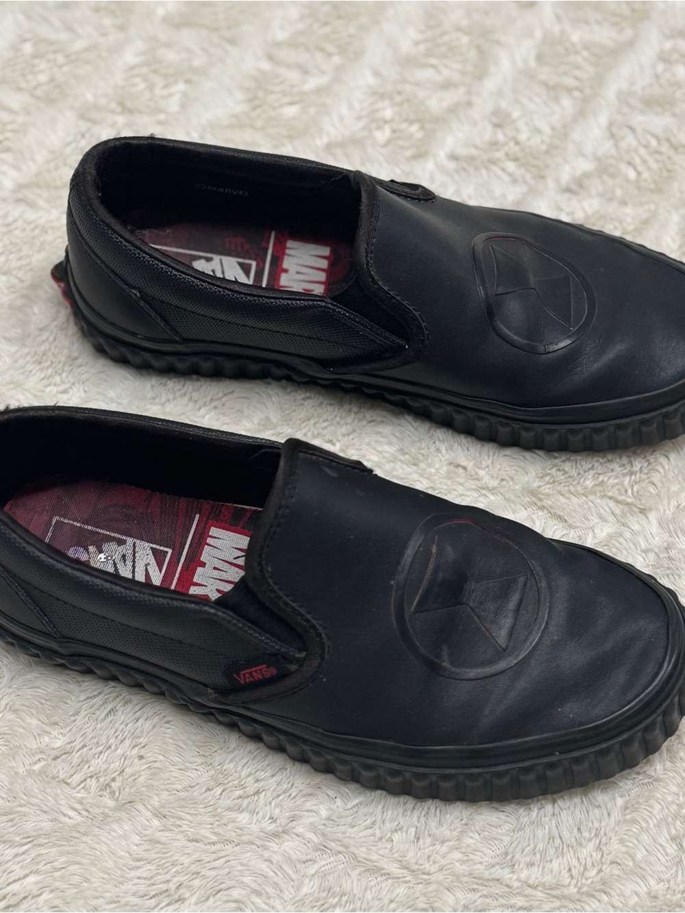 Vans Marvel Collab Black Slip-On Sneakers with Subtle Emblem